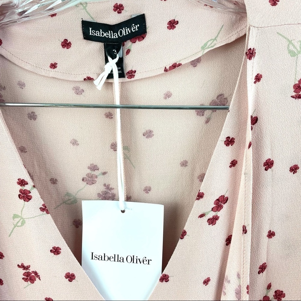 NWT Isabella Oliver Leonie Tie Pink Blush Petal Print Maternity Dress Sz 8 - Picture 12 of 12
